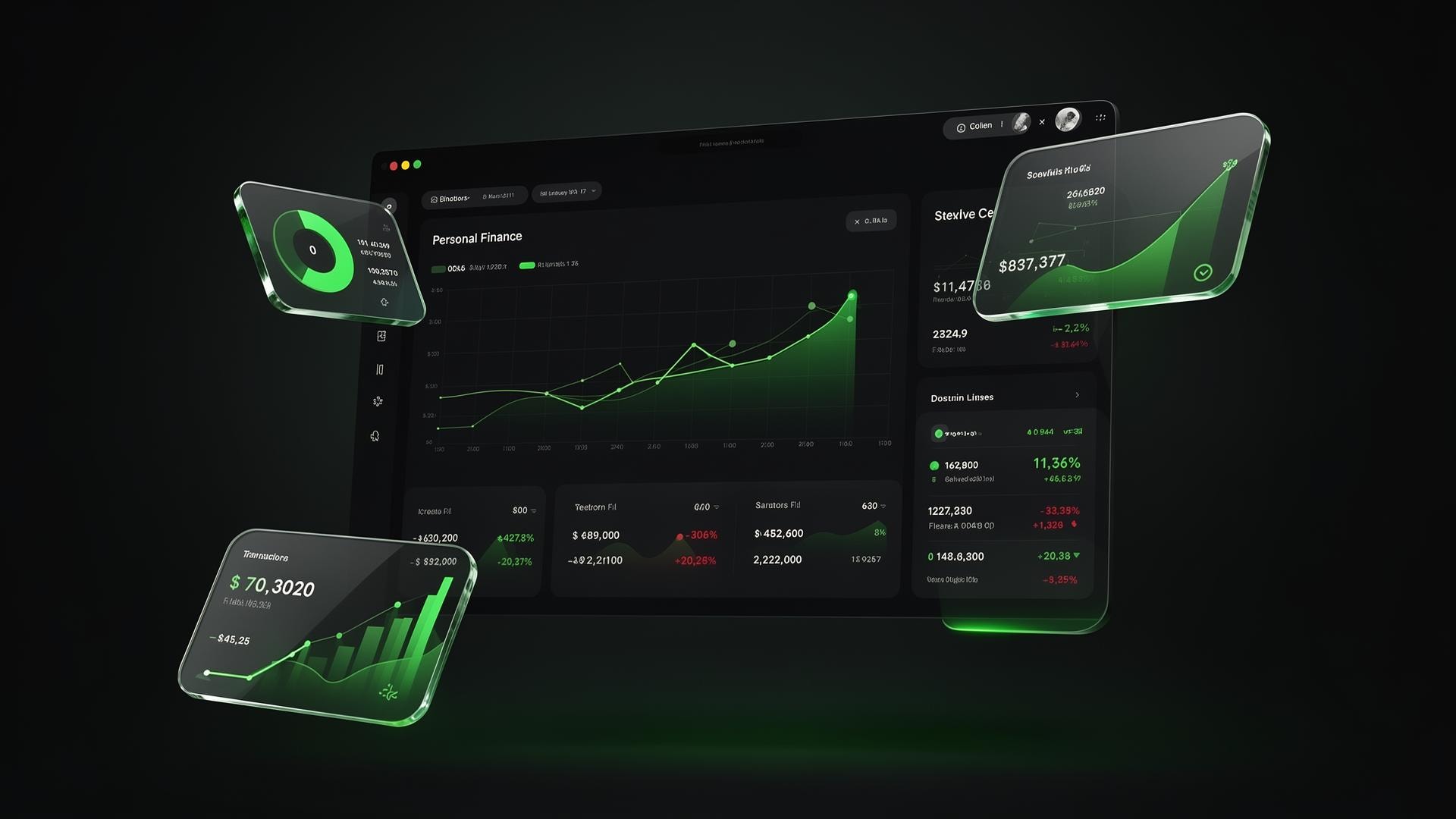 Preview of the Moneyzi dashboard